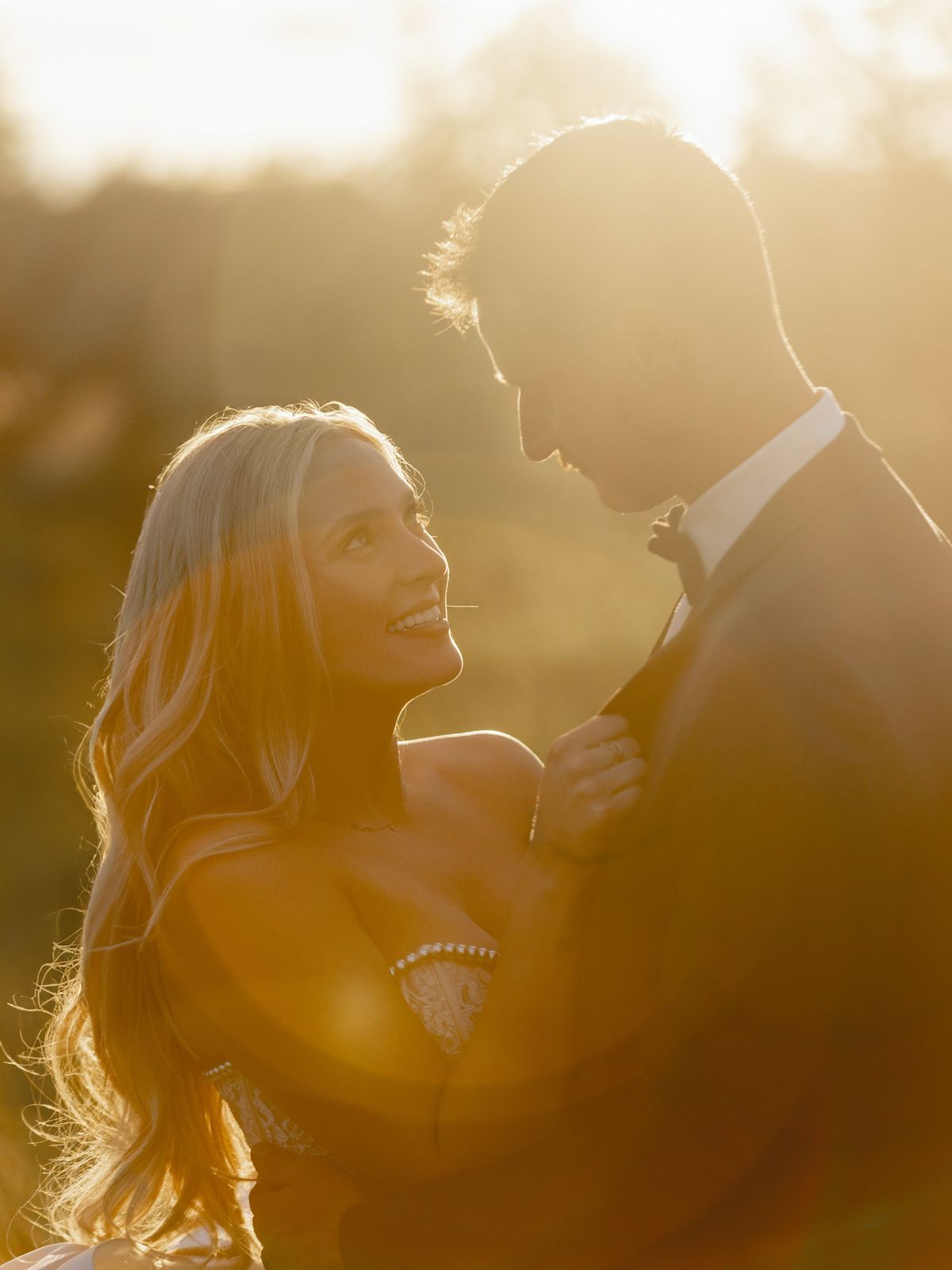 Golden hour portrait of the couple