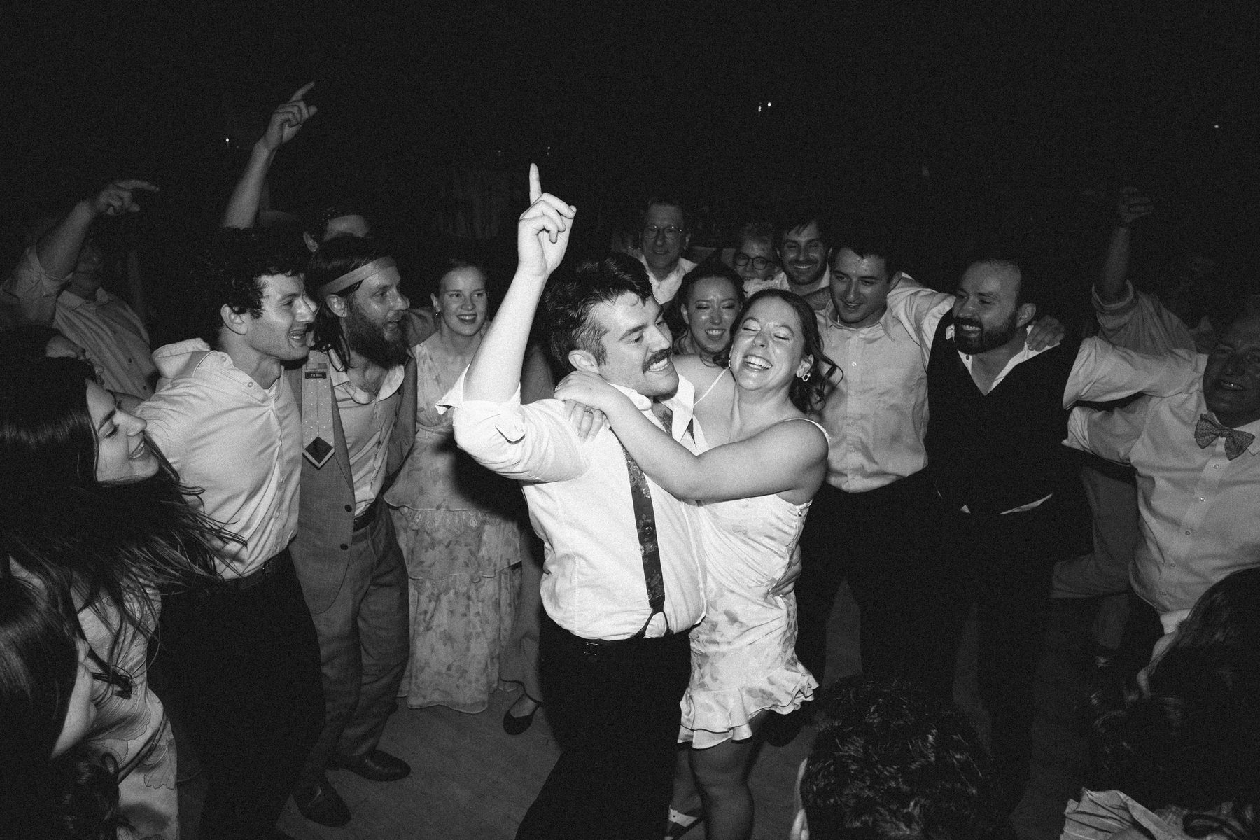 A hug in the middle of the party