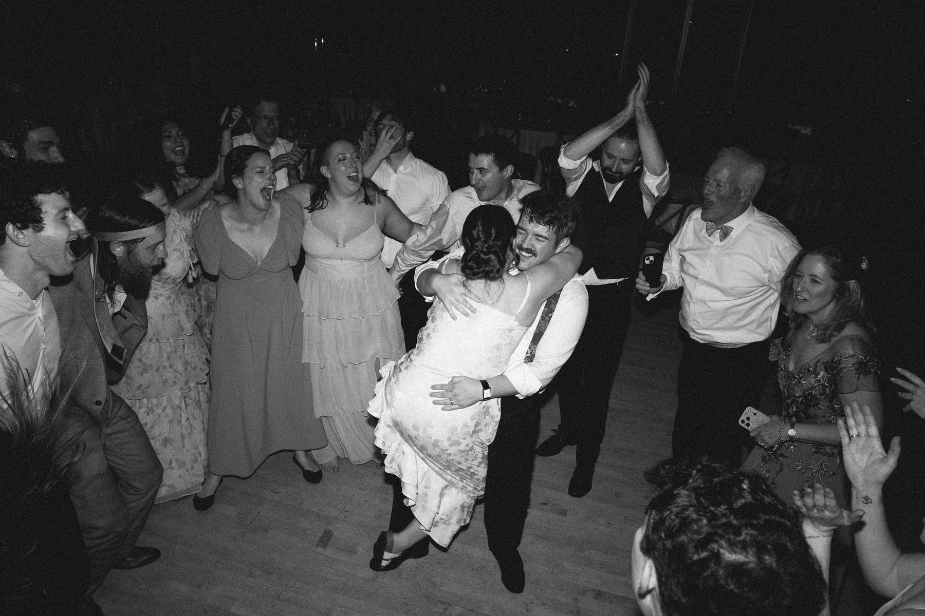 The dip, the floor packed around them
