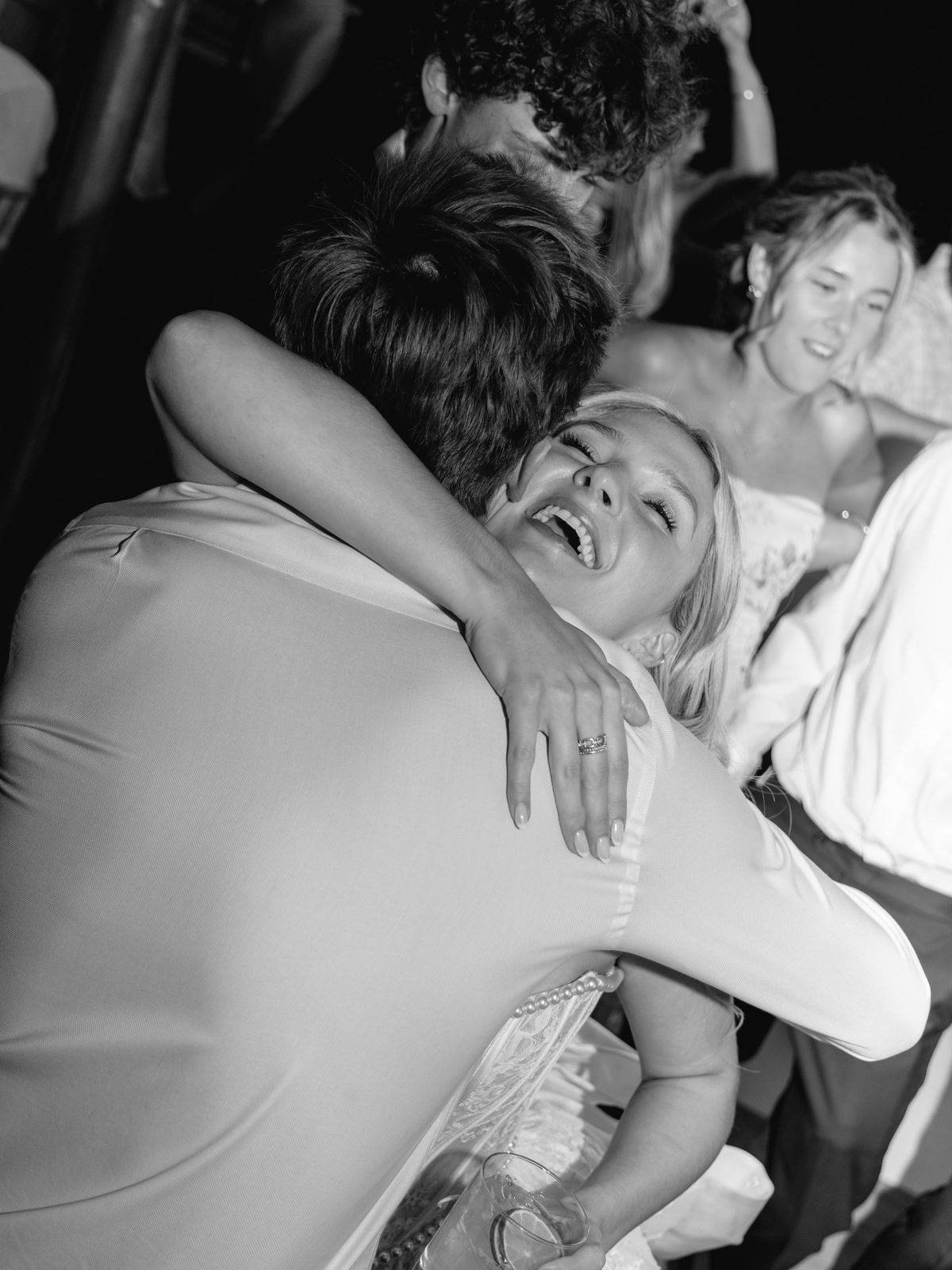 A hug in the middle of the party