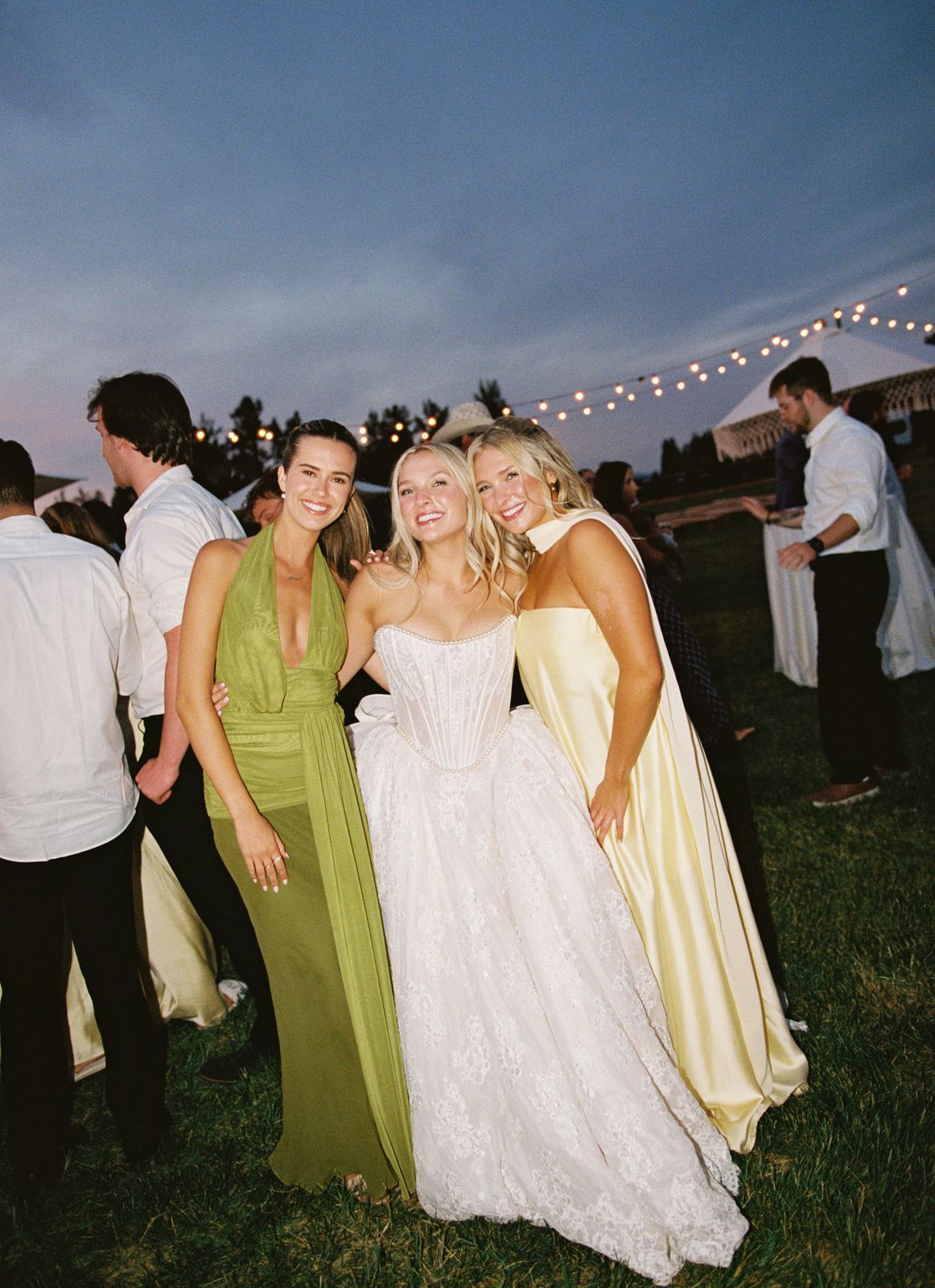 Bride with her people at dusk