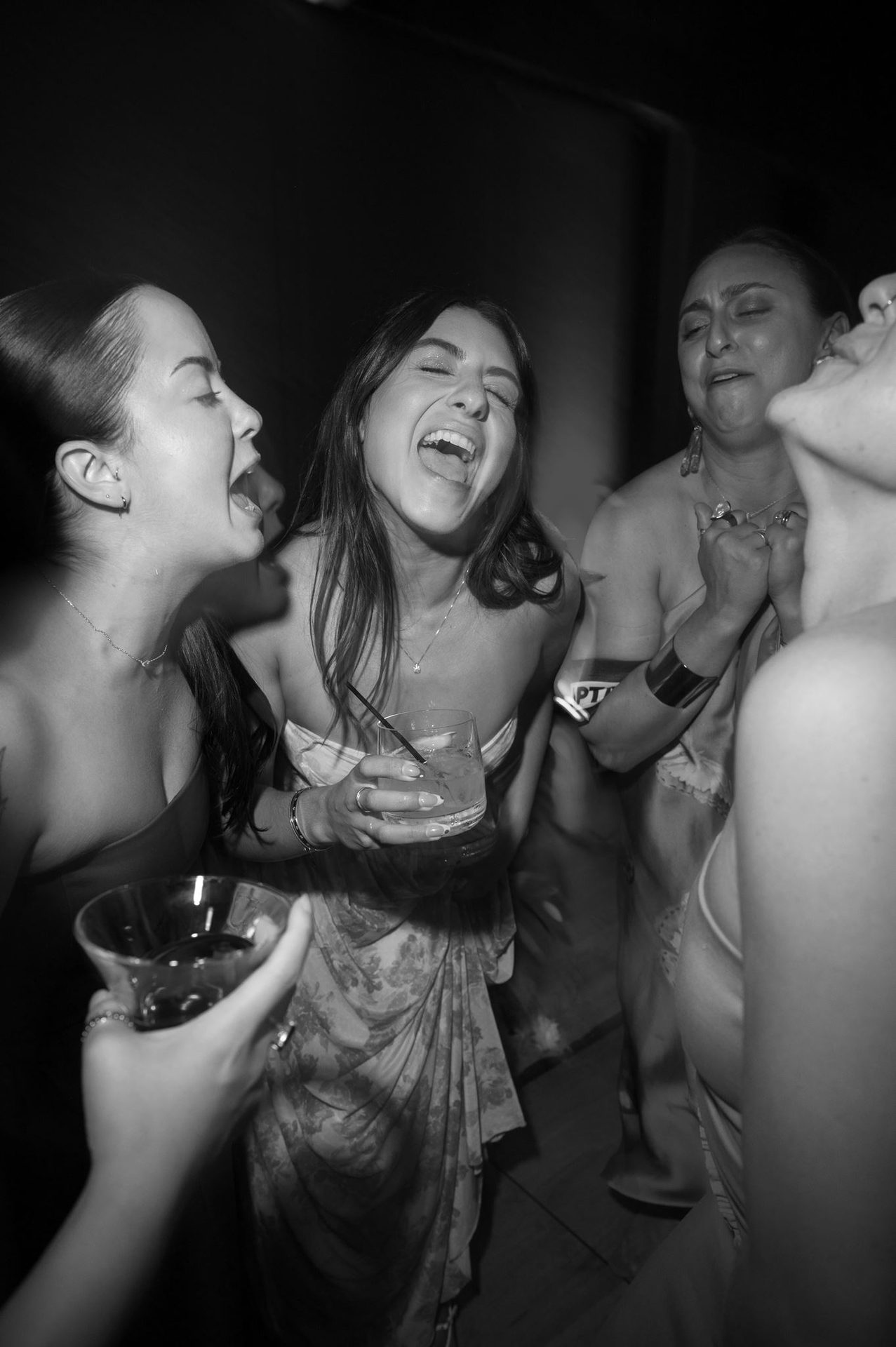 Friends singing every word